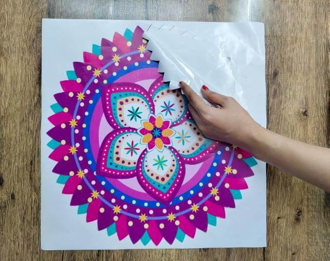 Diwali Rangoli Stickers Pink Design